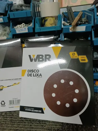 Disco de Lixa para Lixadeira de Parede WBR 225mm Grão 180 - 10 unidades