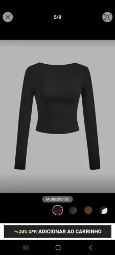 Blusa preta com costas a mostra