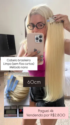 Megahair cabelo humano brasileiro loiro global 