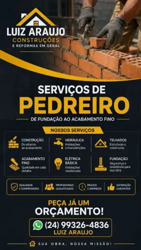 Corra garanta sua obra de compromisso e qualidade ja