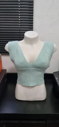Blusa de linha verde claro M nova