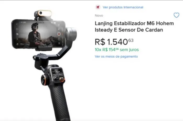 Gimbal M6 pouco uso Acompanha todos os acessórios