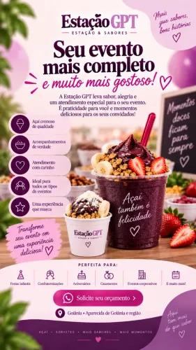 Seu Evento Merece uma Estação de Açaí e Sorvete! *