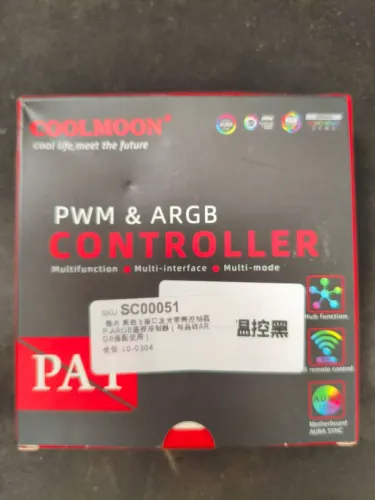 Controladora Coolmoon Hub PWM/ARGB 5V 3 Pinos - Nova na Caixa (Sem Uso)