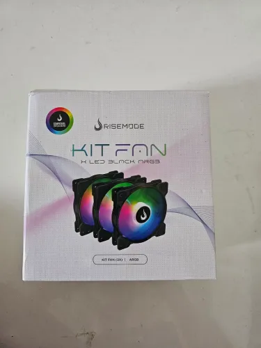  KIT COM 3 VENTOINHAS FAN RISE MODE RGB