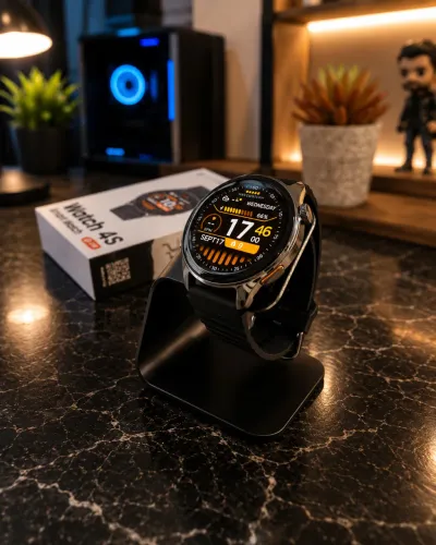 RELÓGIO INTELIGENTE WATCH 4S GPS INTEGRADO TELA AMOLED RESISTENTE A ÁGUA E CONEXÃO STRAVA