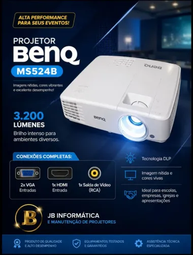 Projetor Benq Ms524B 3200 Lumens