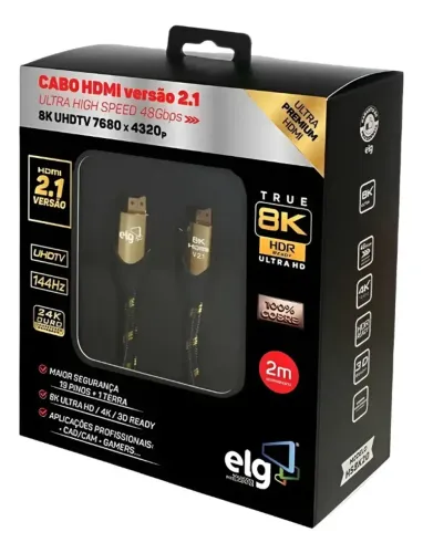Cabo HDMI 2.1 ELG Ultra High Speed 48Gbps