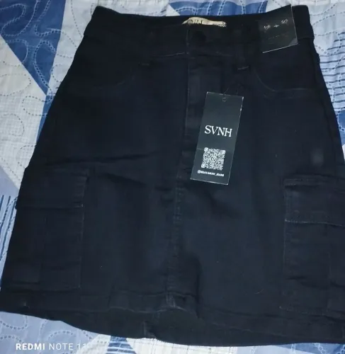 Saia Cargo Jeans Preta Nova ?
