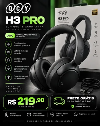 QCY FONE DE OUVIDO ANC H3 PRO