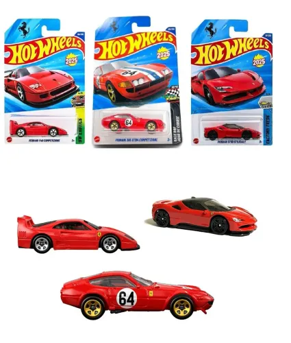 Hot Wheels Ferrari F40 + SF90 + GTB kit com 3