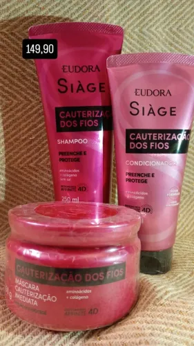 Kit Eudora Siàge Cauterização dos Fios - Shampoo + Condicionador + Máscara