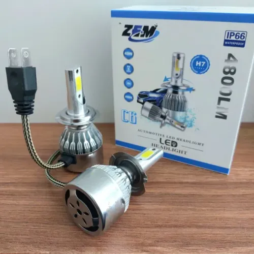 Par lâmpada automotiva H7 LED C6 6500k