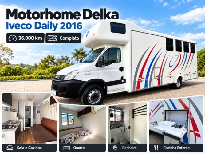 Motorhome Delka Iveco Daily 2016 | 36 Mil KM | Completo | Cozinha Externa