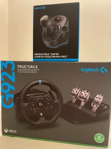 Logitech G923 Xbox/PC + Câmbio Logitech Driving Force - Completo