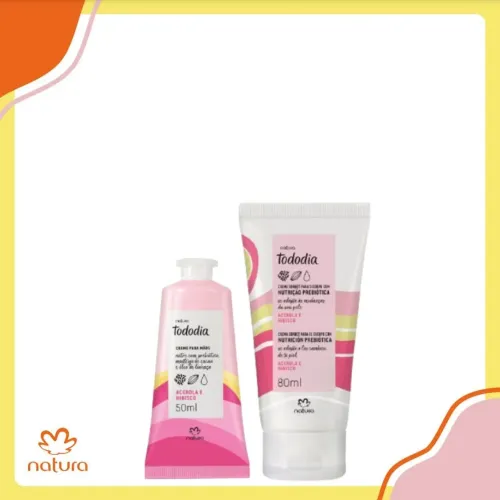 Conjunto Acerola e Hibisco Natura Tododia - Creme Corporal e Creme de Mãos