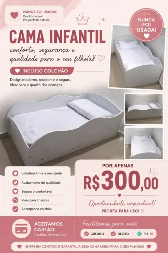 Cama infantil semi nova