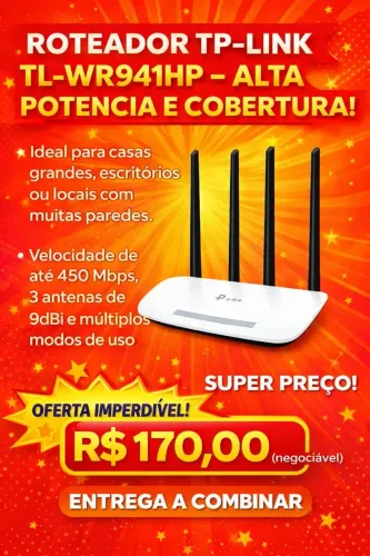 Roteador TP-Link TL-WR941HP - Alta Potência e Cobertura!