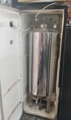KIT 2 EM 1: FERMENTADOR 150L INOX + KEGERATOR C/ GELADEIRA