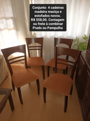 Cadeiras madeira maciça sala jantar firmes