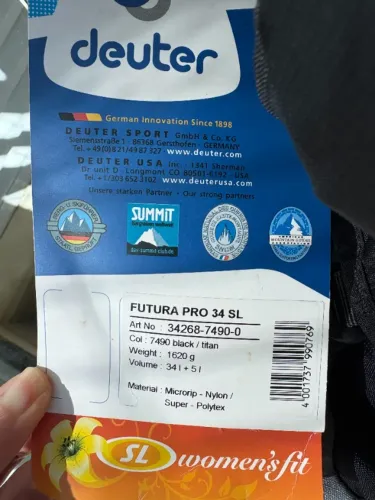 Mochila Deuter Futura Pro 34 SL Preta Nova