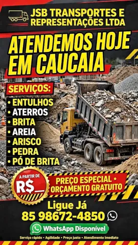 Caçamba, Materiais pra sua Construção e Retirada de Entulhos em Obras Ligue Já