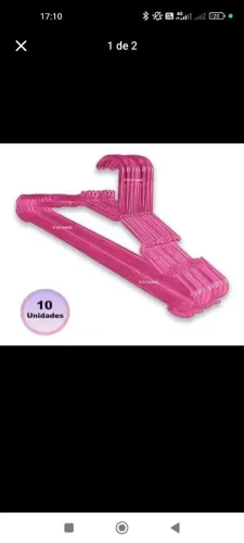 25 Cabides de acrílico Rosa <br>100 reais
