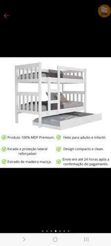 Quarto Infantil Completo: Beliche 3 Camas + Guarda-Roupa (4 meses de uso)