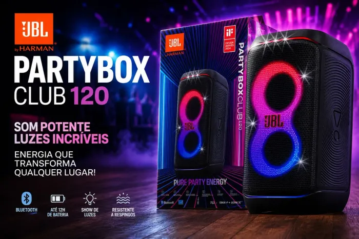 JBL PartyBox Club 120 - Nova | Garantia de 1 Ano