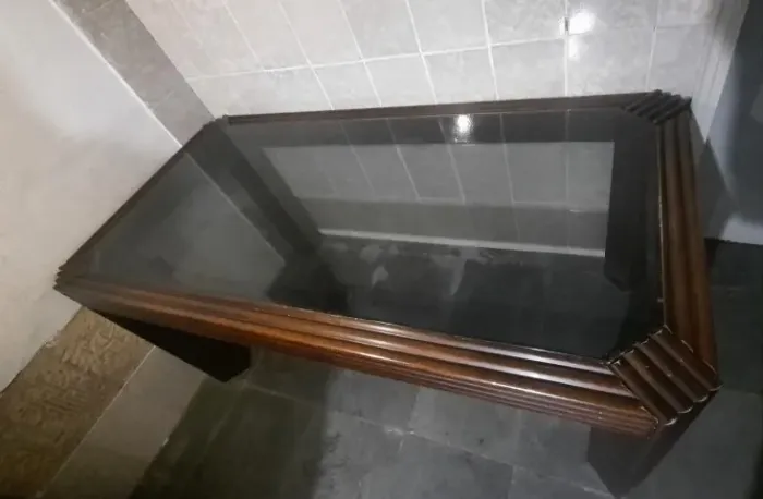 Mesa de Jantar de madeira com vidro