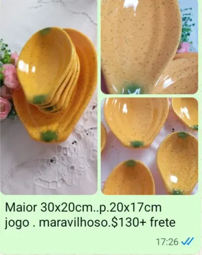 Vendo um jogo de sobremesa formado mamão lindos novos 