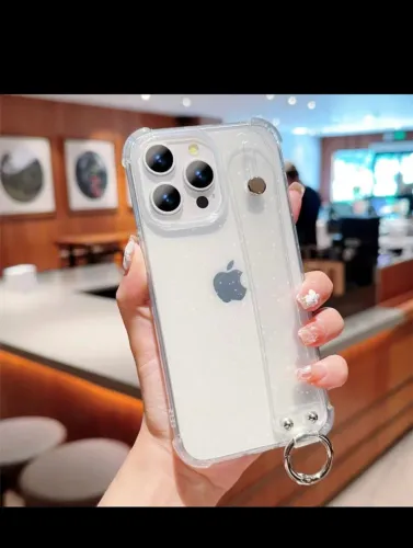 Capa transparente com glitters delicados iPhone 15 pro max e 16 pro max