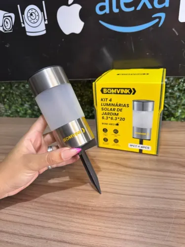 Kit de 4 Luminárias Solar de Jardim BOM-4613 BOMVINK