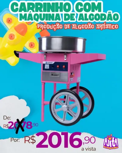 Carrinho Com Maquina De Algodão Doce