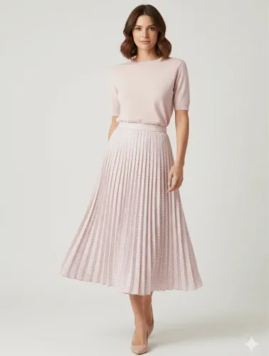 saia longa plissada rosa  tamanho 36 / xs