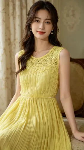 Vestido plissado de Chiffon