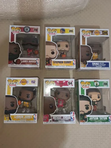 Kit com 6 Funko Pop originais NBA com selo holográfico de autenticidade