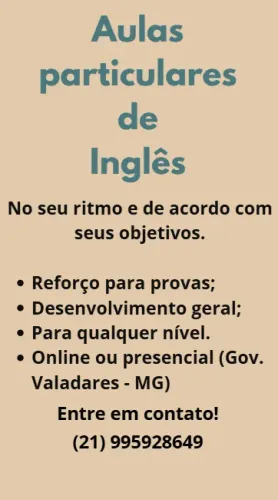 AULAS PARTICULARES DE INGLÊS