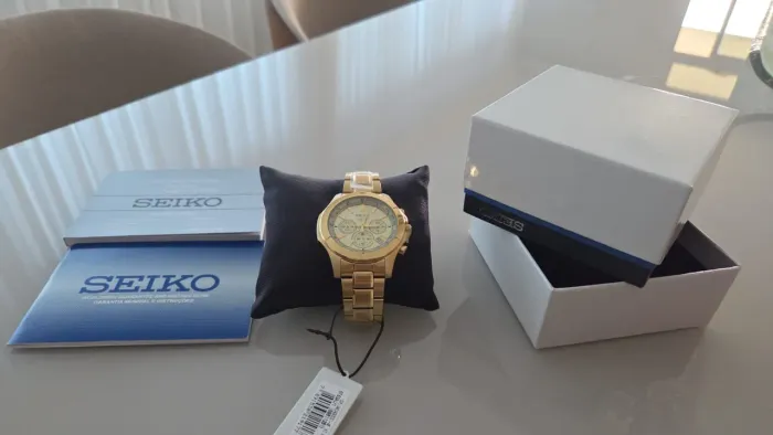 Seiko Chronograph Gold Edition - Impecável (Novo na Caixa)