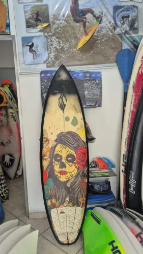 Prancha de Surf Shortboard Arte Catrina / Caveira Mexicana + Deck
