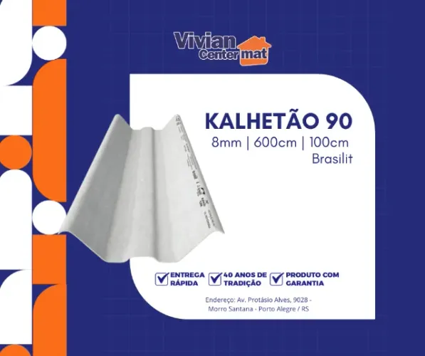 Telha fibrocimento Kalhetão 90 Brasilit 6 metros