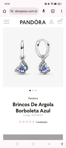 Brinco argola borboleta