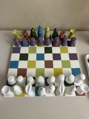 Jogo xadrez em cerâmica fria