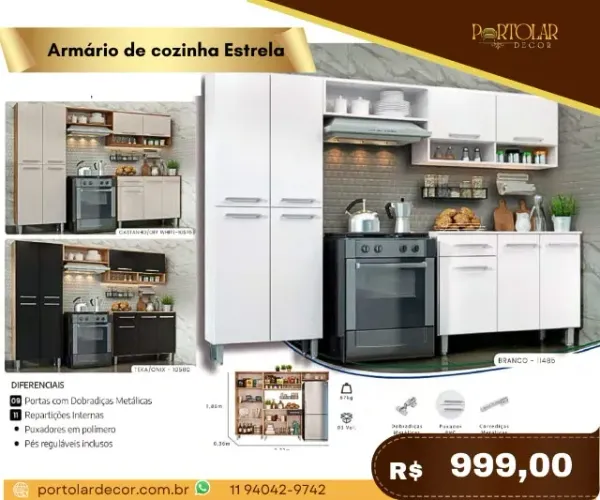 Armário de cozinha Estrela, a pronta entrega