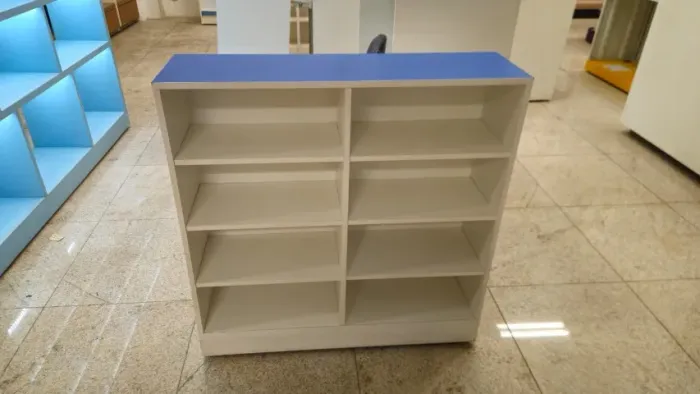 BALCAO ATENDIMENTO MDF 090X090X025 BR/AZ COD 1040201