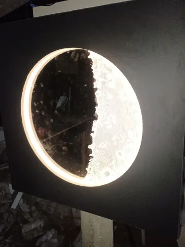 Espelho com meia lua led