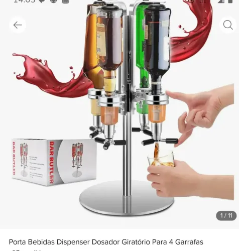 Porta bebidas Dispenser Dosador giratório Para 4 Garrafas 