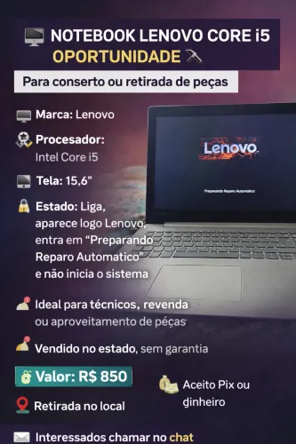Notebook Lenovo Core i5