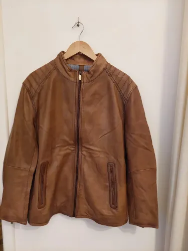 Jaqueta Couro Legítimo Massimo Dutti Caramelo - Impecável GG