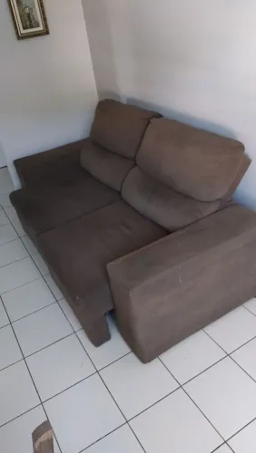 Sofá retrátil tecido suede